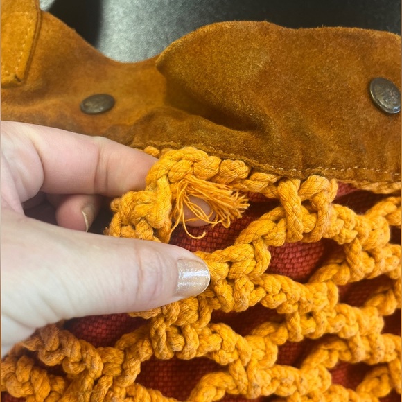 Lucky Brand Y2K Boho Macrame Leather Shoulder Bag - Picture 4 of 12